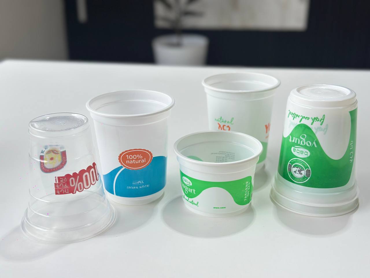Premium custom printed disposable cups by Pinnacle Packaging
